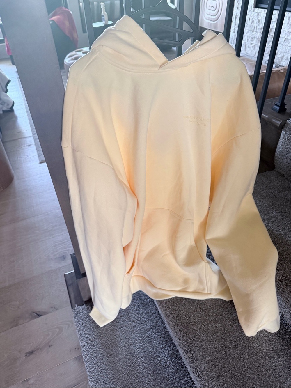 Pastel Edit Comfort Collection Embossed Crewneck Sweatshirt - Buttercream